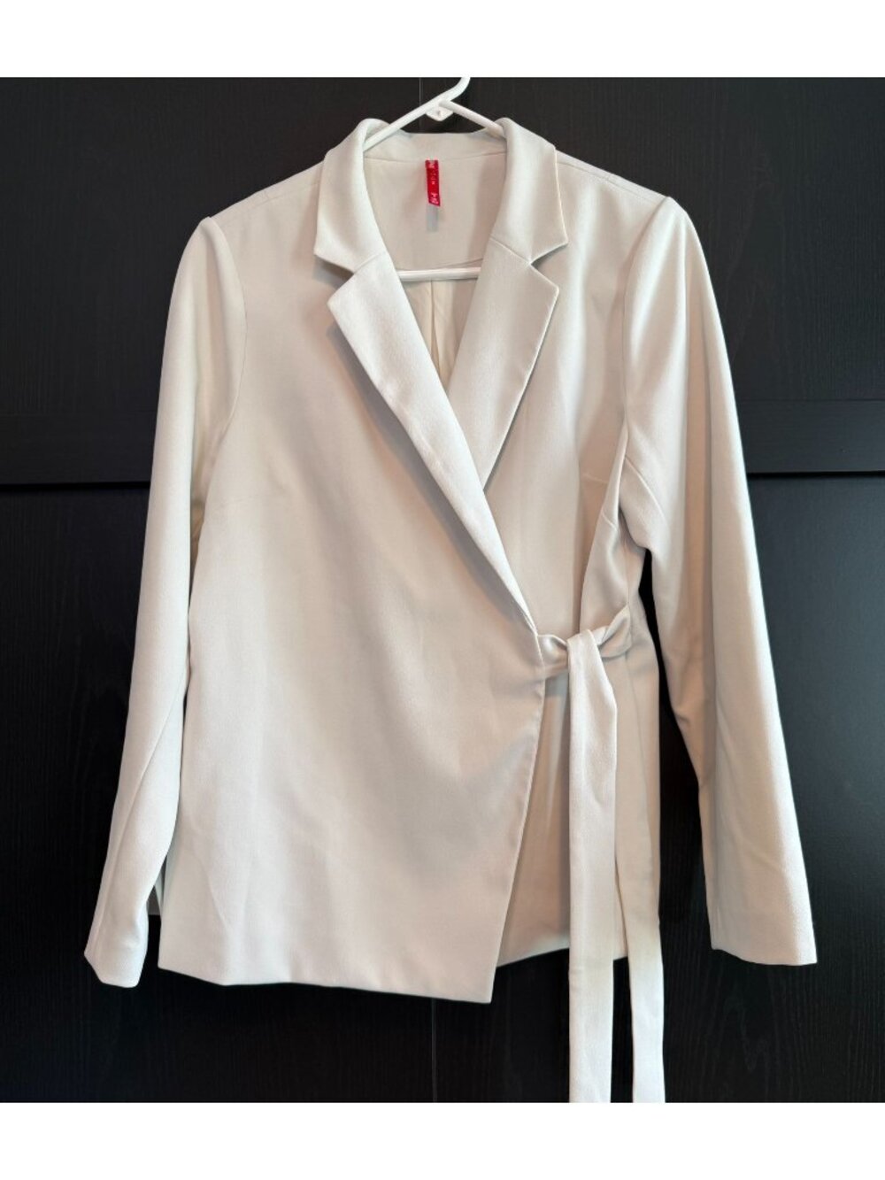 SPANX Womens Carefree Crepe Opacity Wrap Blazer Jacket Large Long Sleeves Office